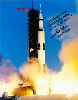 Fred Haise Signed & Inscribed 11x14 Apollo 13 Liftoff Photo (JSA)
